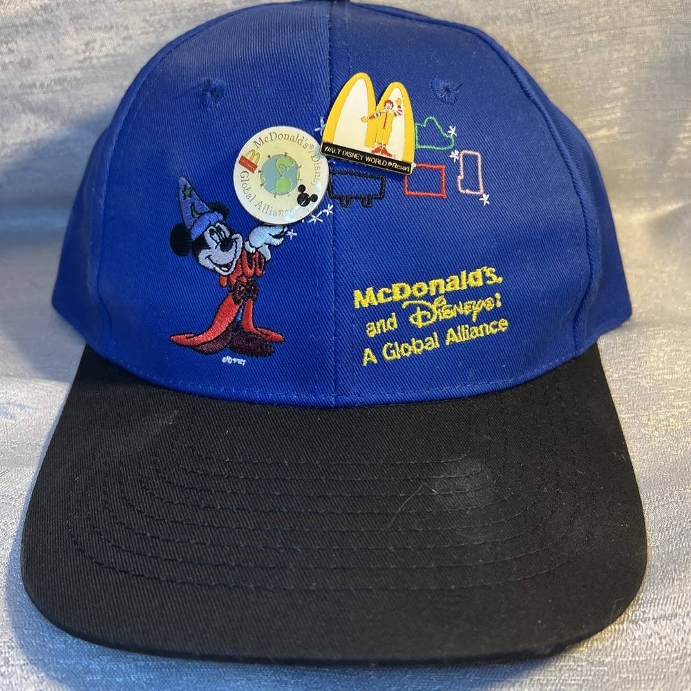Vintage 1998 McDonald's & Disney Global Alliance Baseball Cap Hat ADJ SNAPBACK - Picture 1 of 4